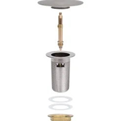 vidaXL Desagüe de empuje función desbordamiento 6,4x6,4x9,1cm Plateado Hot