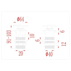 vidaXL Desagüe de empuje función desbordamiento 6,4x6,4x9,1cm Plateado Hot