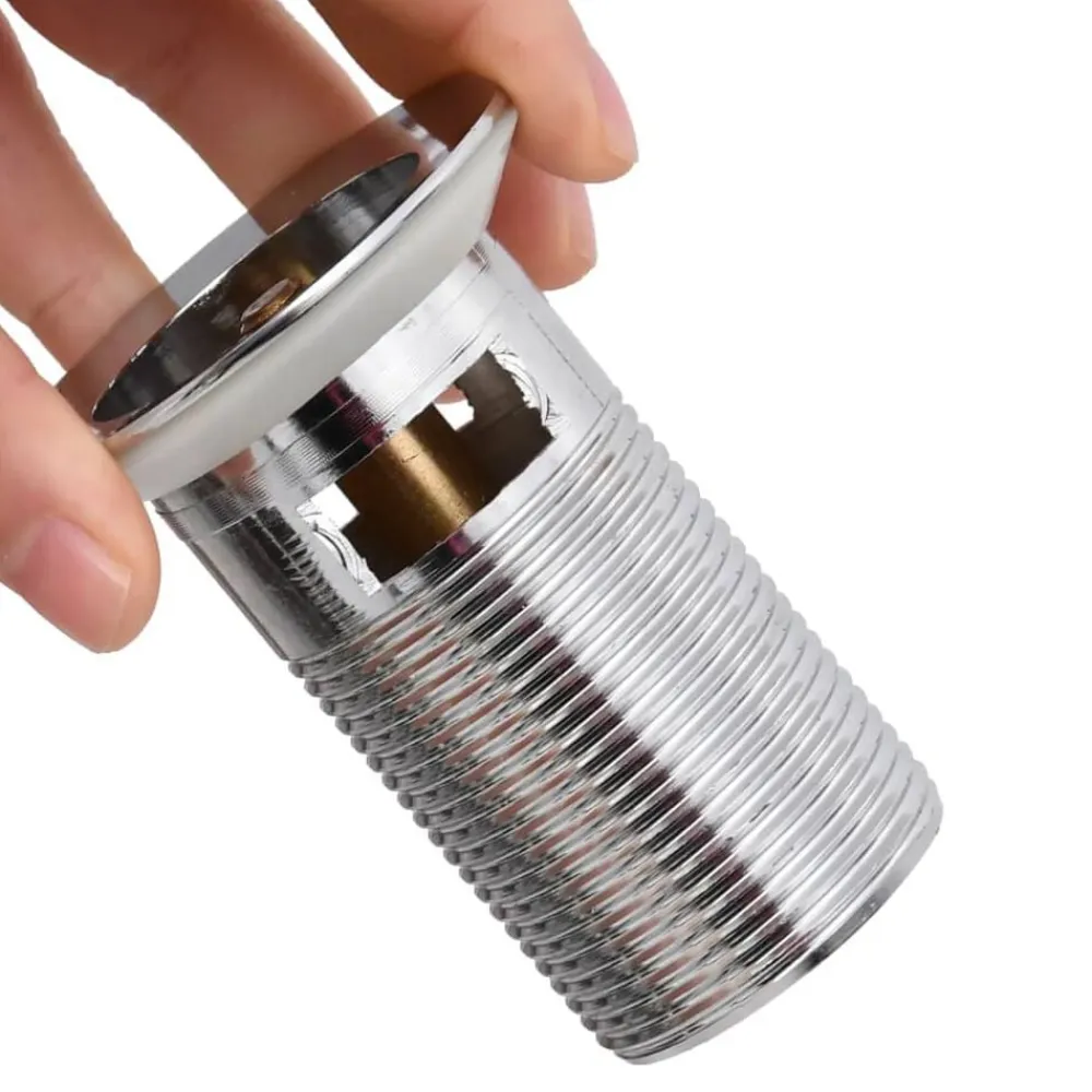 vidaXL Desagüe de empuje función desbordamiento 6,4x6,4x9,1 cm Cromado Sale