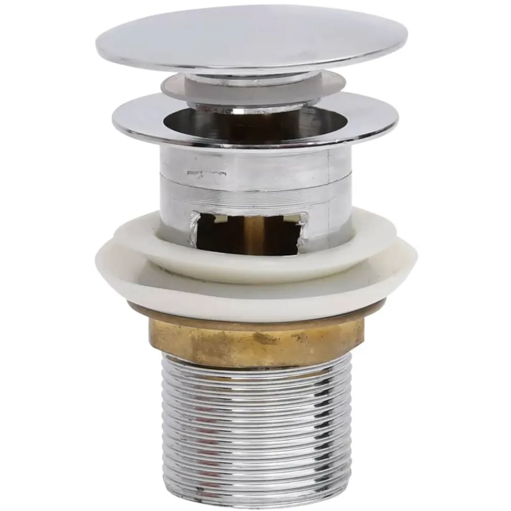 vidaXL Desagüe de empuje función desbordamiento 6,4x6,4x9,1 cm Cromado Sale