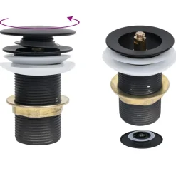 vidaXL Desagüe empuje sin función desbordamiento 6,4x6,4x9,1 cm Negro