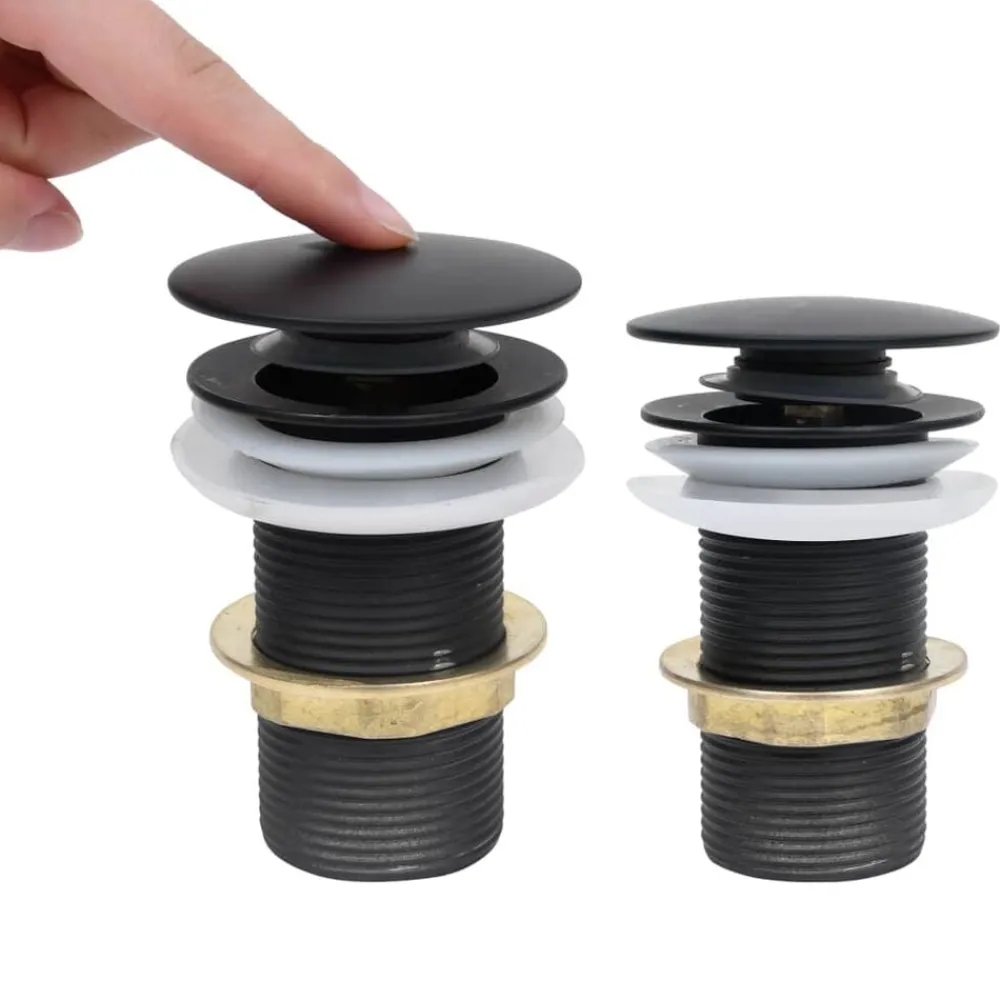 vidaXL Desagüe empuje sin función desbordamiento 6,4x6,4x9,1 cm Negro