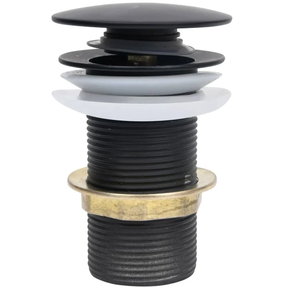 vidaXL Desagüe empuje sin función desbordamiento 6,4x6,4x9,1 cm Negro