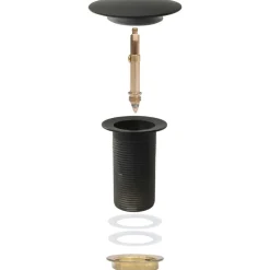 vidaXL Desagüe empuje sin función desbordamiento 6,4x6,4x9,1 cm Negro