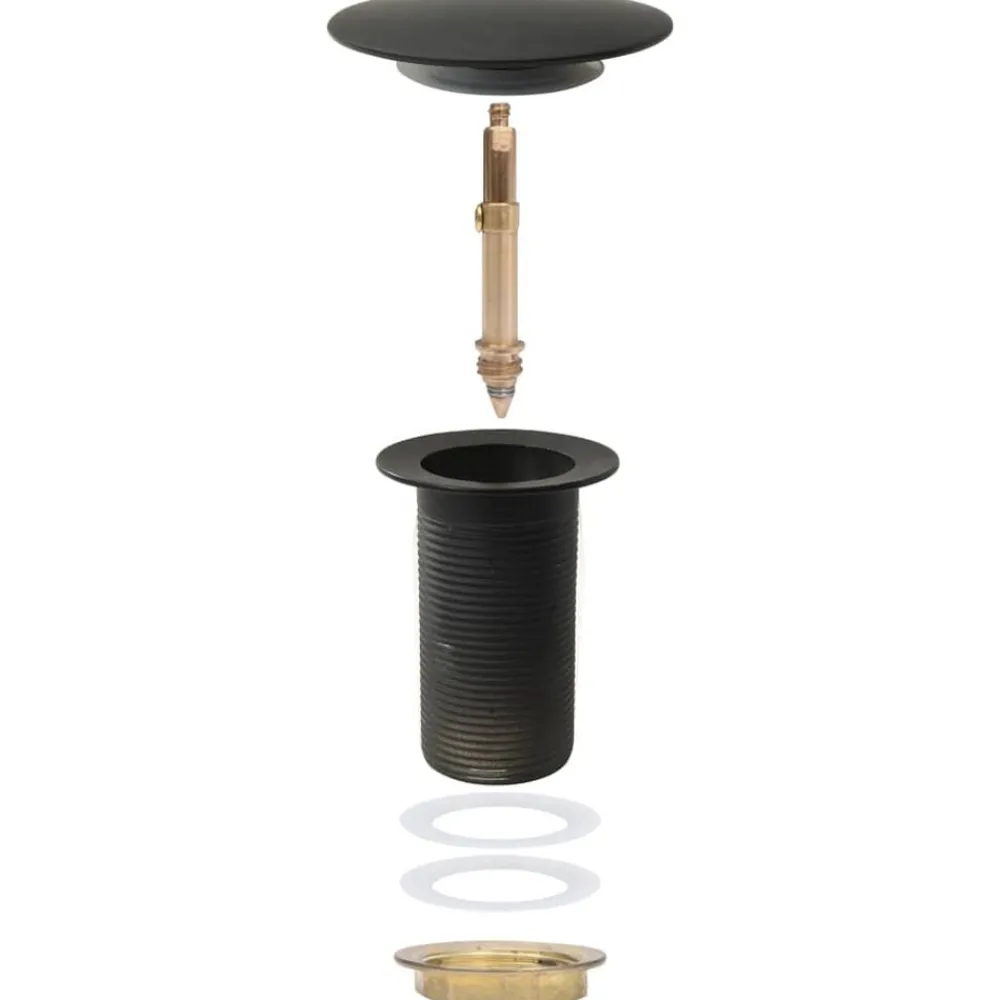 vidaXL Desagüe empuje sin función desbordamiento 6,4x6,4x9,1 cm Negro