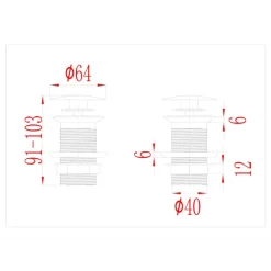 vidaXL Desagüe empuje sin función desbordamiento 6,4x6,4x9,1 cm Negro
