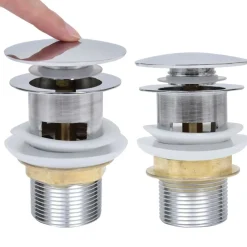 vidaXL Fontanería-Desagüe empuje sin función desbordamiento plata 6,4x6,4x9,1 cm