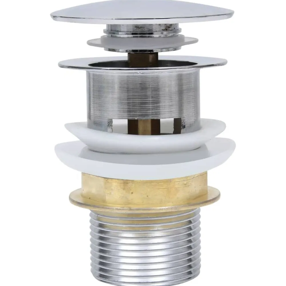 vidaXL Fontanería-Desagüe empuje sin función desbordamiento plata 6,4x6,4x9,1 cm