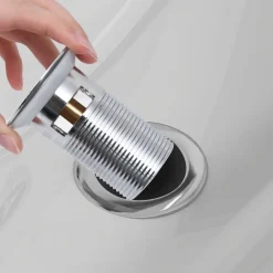 vidaXL Fontanería-Desagüe empuje sin función desbordamiento plata 6,4x6,4x9,1 cm