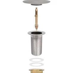 vidaXL Fontanería-Desagüe empuje sin función desbordamiento plata 6,4x6,4x9,1 cm
