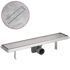 vidaXL Desagüe lineal de ducha de acero inoxidable 530x140 mm Outlet