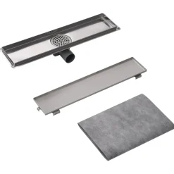 vidaXL Desagüe lineal de ducha de acero inoxidable 530x140 mm Outlet
