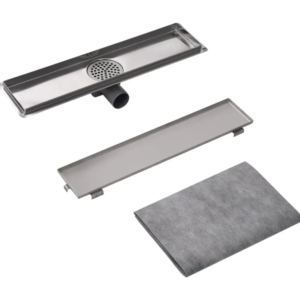 vidaXL Desagüe lineal de ducha de acero inoxidable 530x140 mm Outlet