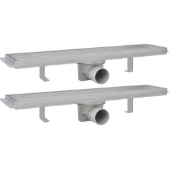vidaXL Fontanería-Desagüe lineal de ducha 2 piezas 530x140 mm acero inoxidable