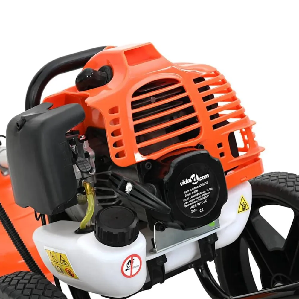 vidaXL Desbrozadora con ruedas naranja 52 cc 1,45 kW Online
