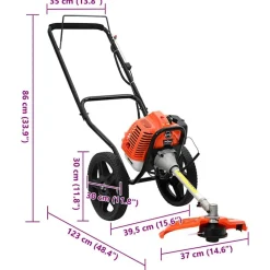 vidaXL Desbrozadora con ruedas naranja 52 cc 1,45 kW Online