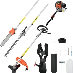 vidaXL Desbrozadora multifunción 4 en 1 color naranja 52 cc 1,45 kW Discount