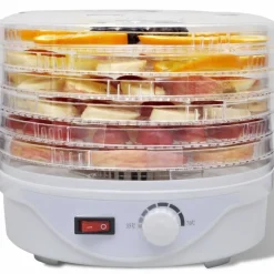 vidaXL Deshidratador de alimentos con 6 bandejas apilables redondo