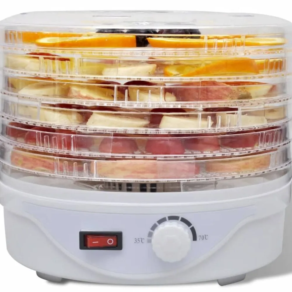 vidaXL Deshidratador de alimentos con 6 bandejas apilables redondo