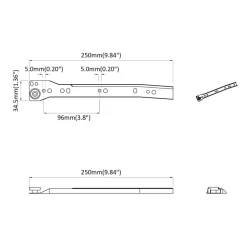 vidaXL Deslizador de cajón 2 pcs 250 mm Acero Hot