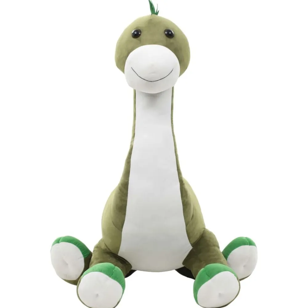 vidaXL Juguetes-Dinosaurio brontsaurus de peluche verde