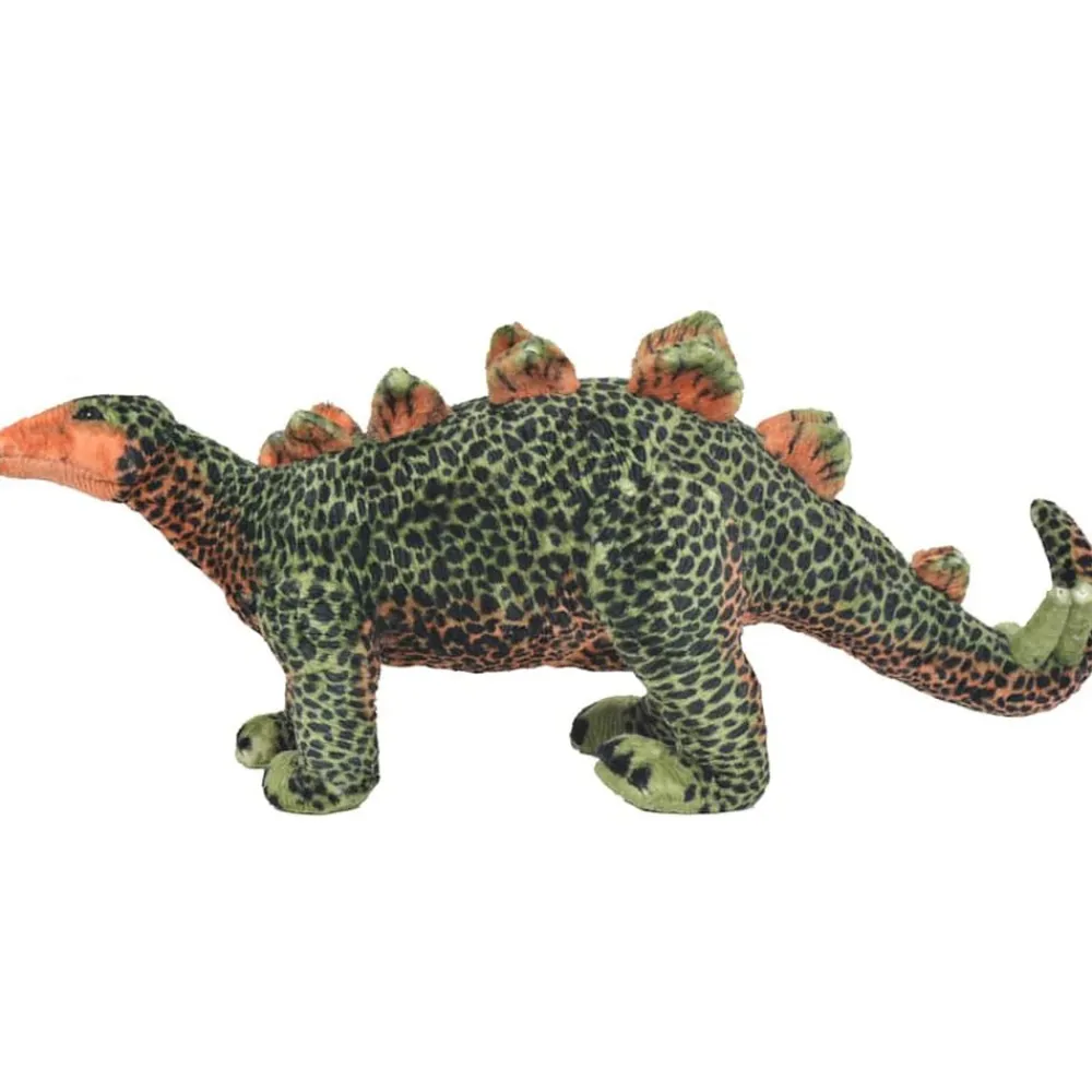 vidaXL Dinosaurio Stegosaurus de peluche de pie verde y naranja XXL Clearance
