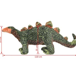 vidaXL Dinosaurio Stegosaurus de peluche de pie verde y naranja XXL Clearance