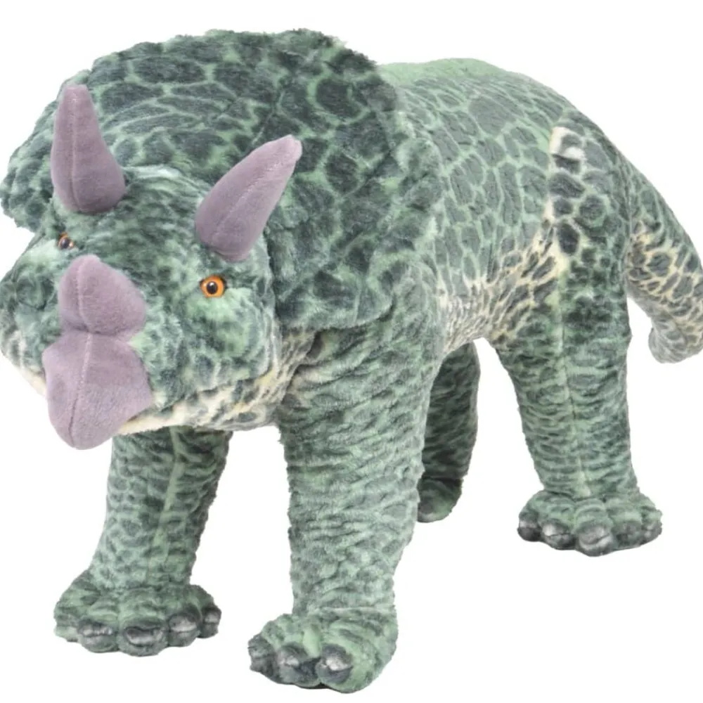 vidaXL Dinosaurio triceratops de peluche de pie verde XXL Outlet