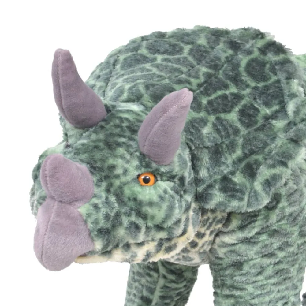 vidaXL Dinosaurio triceratops de peluche de pie verde XXL Outlet