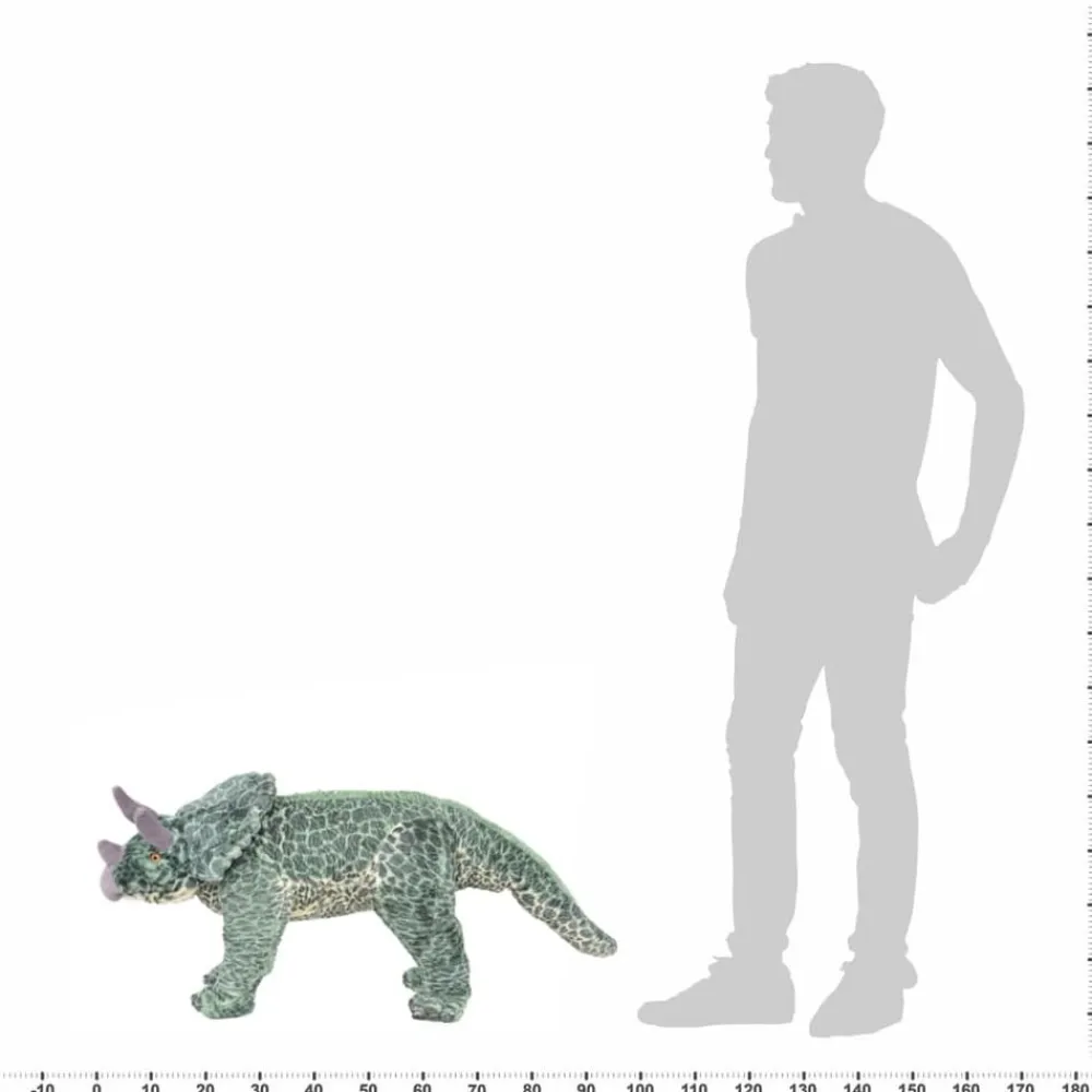 vidaXL Dinosaurio triceratops de peluche de pie verde XXL Outlet