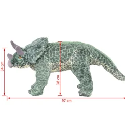 vidaXL Dinosaurio triceratops de peluche de pie verde XXL Outlet