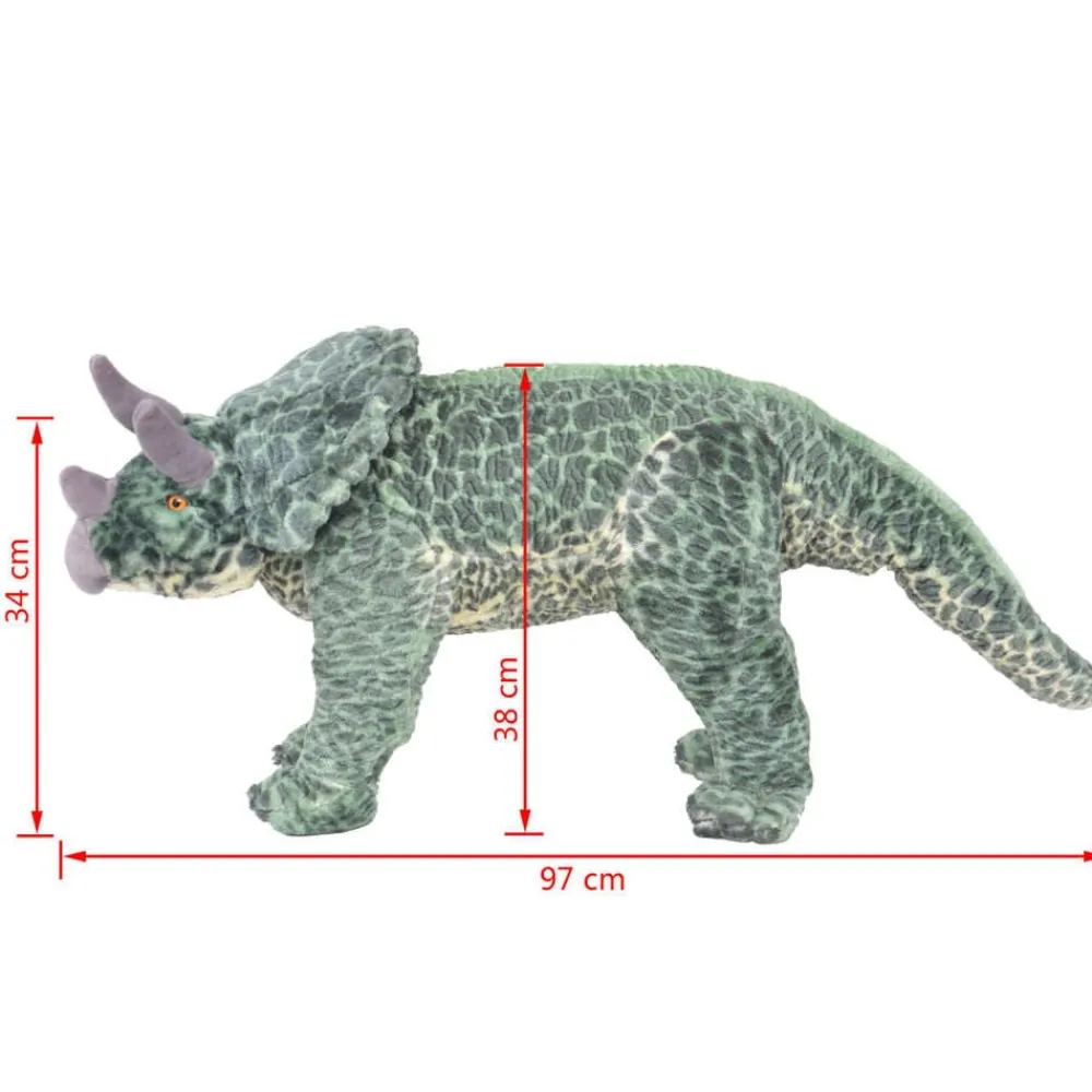 vidaXL Dinosaurio triceratops de peluche de pie verde XXL Outlet