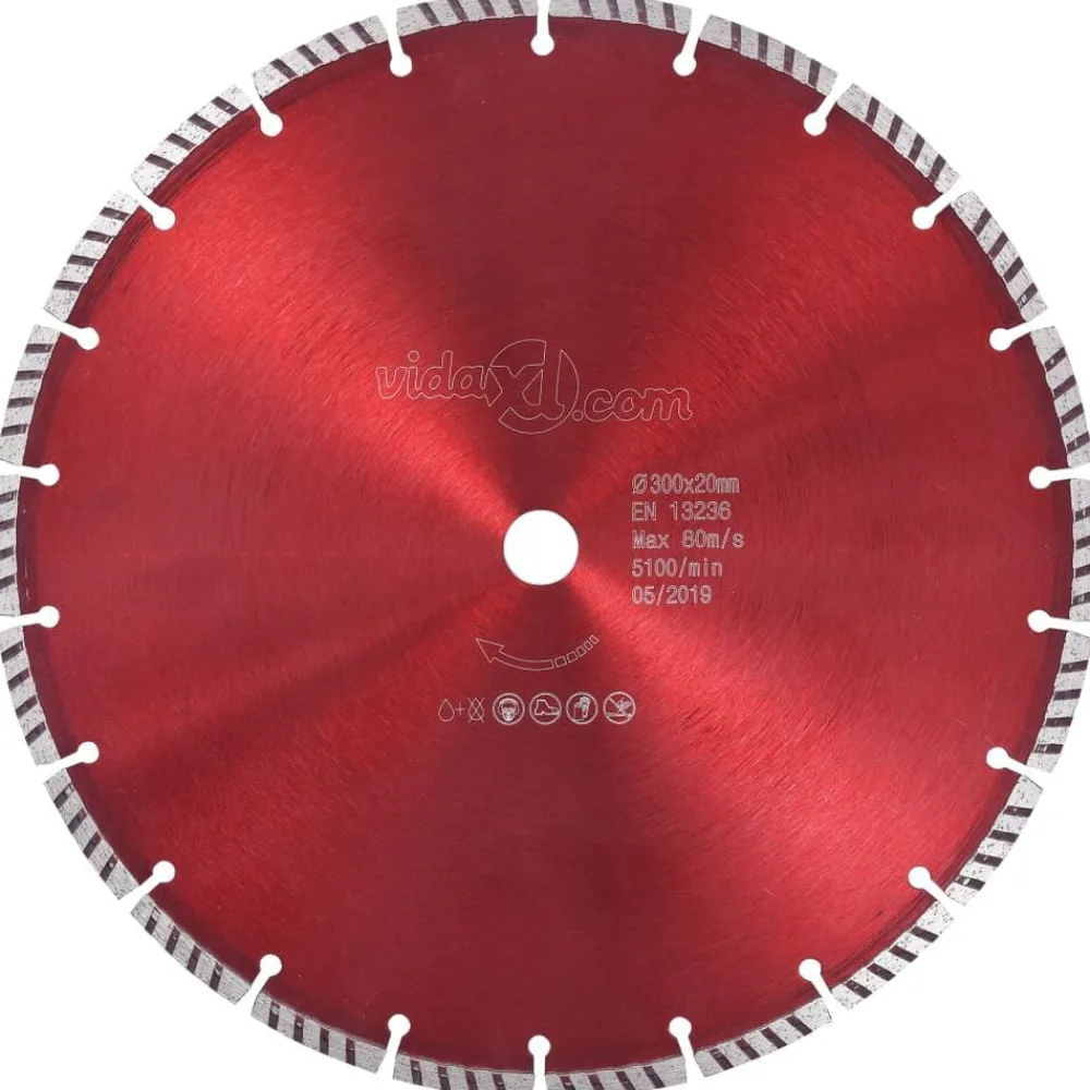 vidaXL Disco de corte de diamante con turbo acero 300 mm Clearance