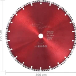 vidaXL Disco de corte de diamante con turbo acero 300 mm Clearance