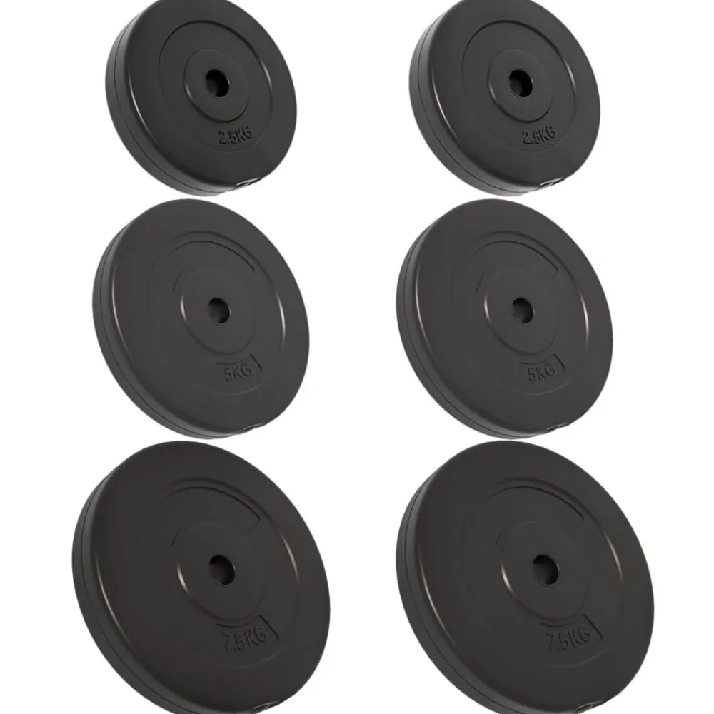 vidaXL Fitness Y Musculación-Discos de pesas 6 piezas cemento 30 kg