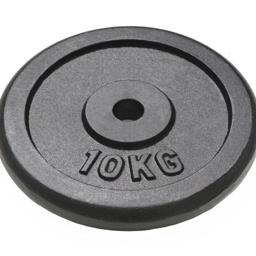 vidaXL Fitness Y Musculación-Discos de pesas de hierro fundido 4 uds 2x10 kg+2x5 kg