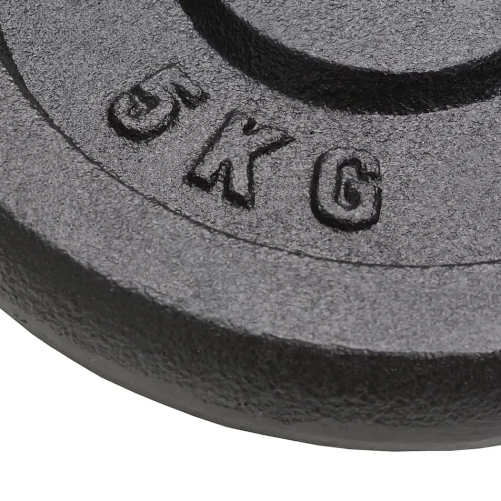 vidaXL Fitness Y Musculación-Discos de pesas de hierro fundido 4 uds 2x10 kg+2x5 kg