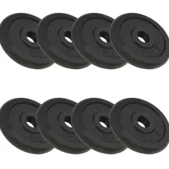 vidaXL Fitness Y Musculación-Discos de pesas de hierro fundido 8 piezas 2,5 kg