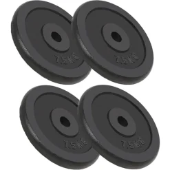 vidaXL Discos de pesas de hierro fundido 4 uds 4x7,5 kg