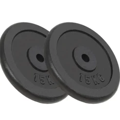 vidaXL Fitness Y Musculación-Discos de pesas de hierro fundido 2 uds 2x15 kg
