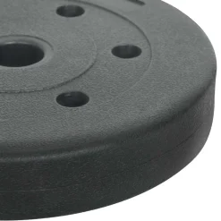 vidaXL Fitness Y Musculación-Discos de Peso 10 kg 4 pcs 10kg Negro Cemento y arena de hierro