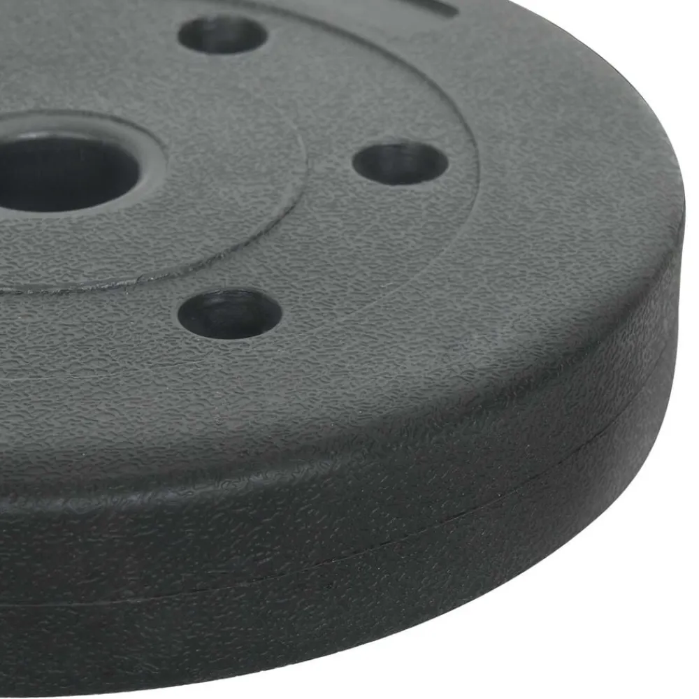 vidaXL Fitness Y Musculación-Discos de Peso 10 kg 4 pcs 10kg Negro Cemento y arena de hierro