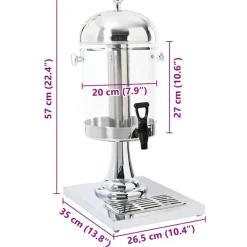 vidaXL Dispensador de zumo acero inoxidable 8 L