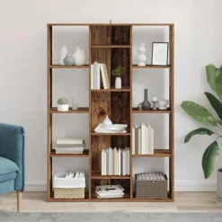 vidaXL Divisor de espacios/estantería aglomerado madera vieja Madera antigua Clearance