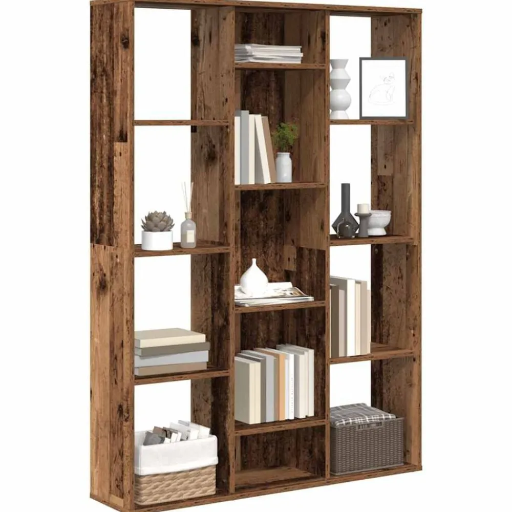 vidaXL Divisor de espacios/estantería aglomerado madera vieja Madera antigua Clearance