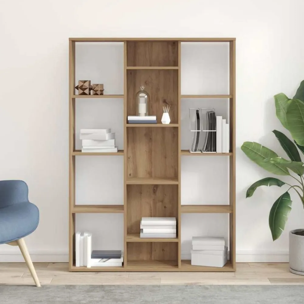 vidaXL Divisores De Ambientes-Divisor espacio/estantería aglomerado roble artesanal