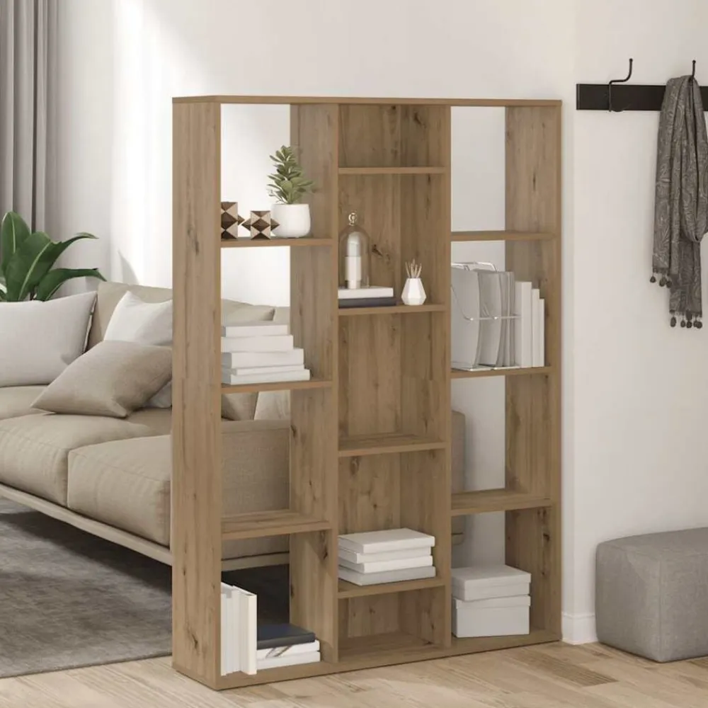vidaXL Divisores De Ambientes-Divisor espacio/estantería aglomerado roble artesanal