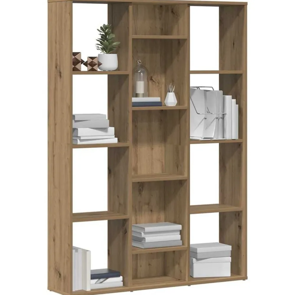 vidaXL Divisores De Ambientes-Divisor espacio/estantería aglomerado roble artesanal