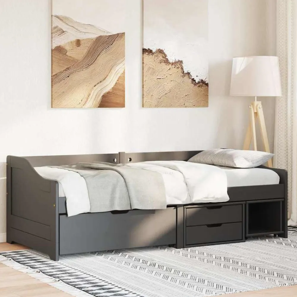 vidaXL Camas Y Accesorios-Diván con 3 cajones sin colchón IRUN 90x200 cm