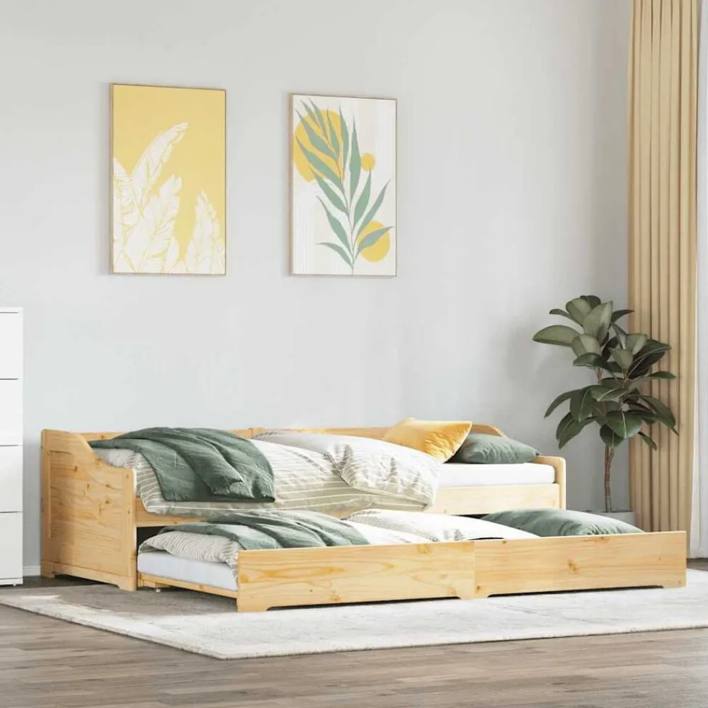 vidaXL Diván con nido sin colchón "IRUN" 90x200 cm Marrón Clearance